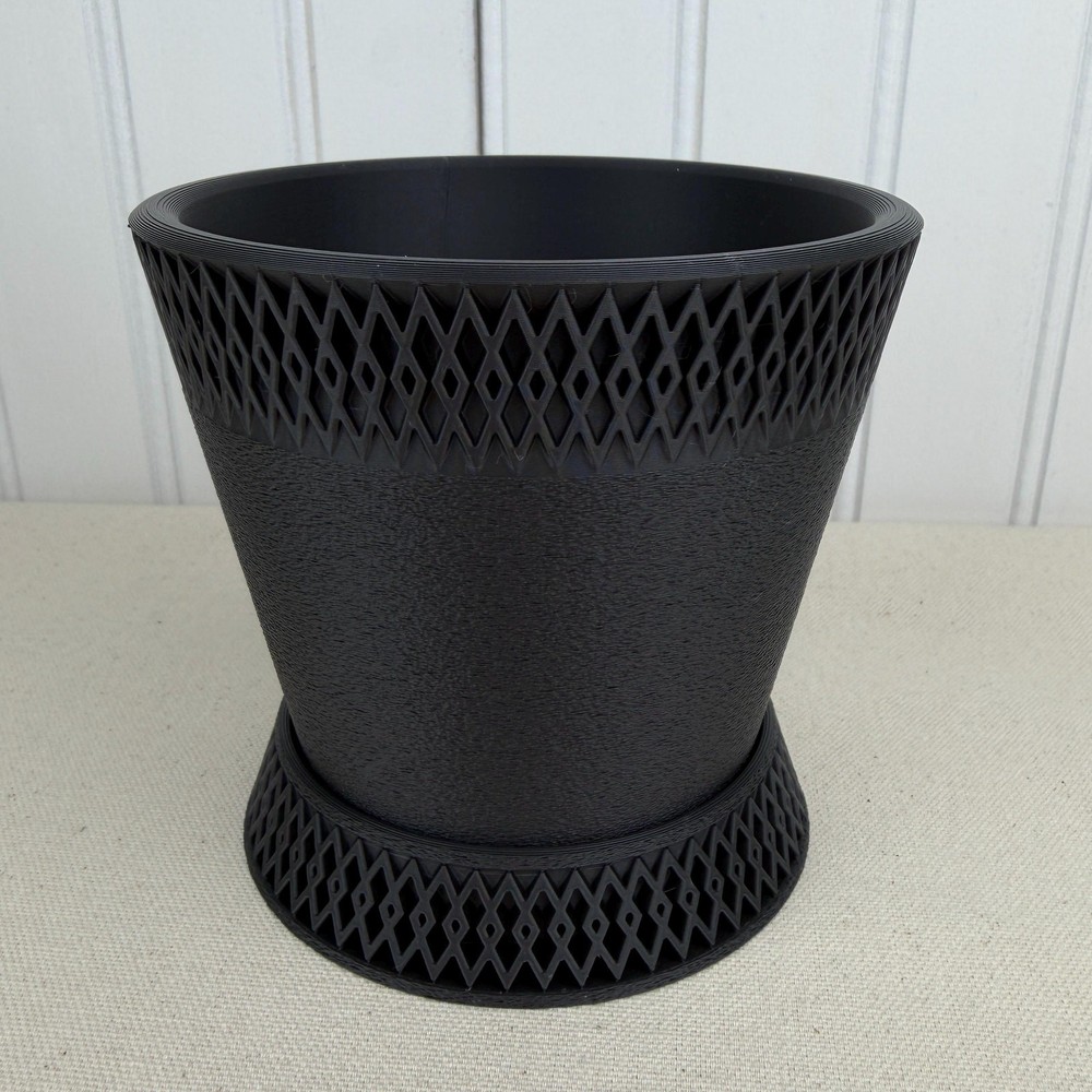 The Shift Planter, Indoor Flower Pot, Tabletop Planter, Textured Diamond Pattern