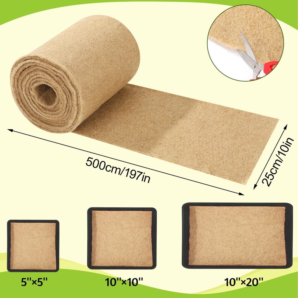 Hokoad 10"x197" Hydroponic Jute Grow Pads Microgreens Sprouting Mat Tray