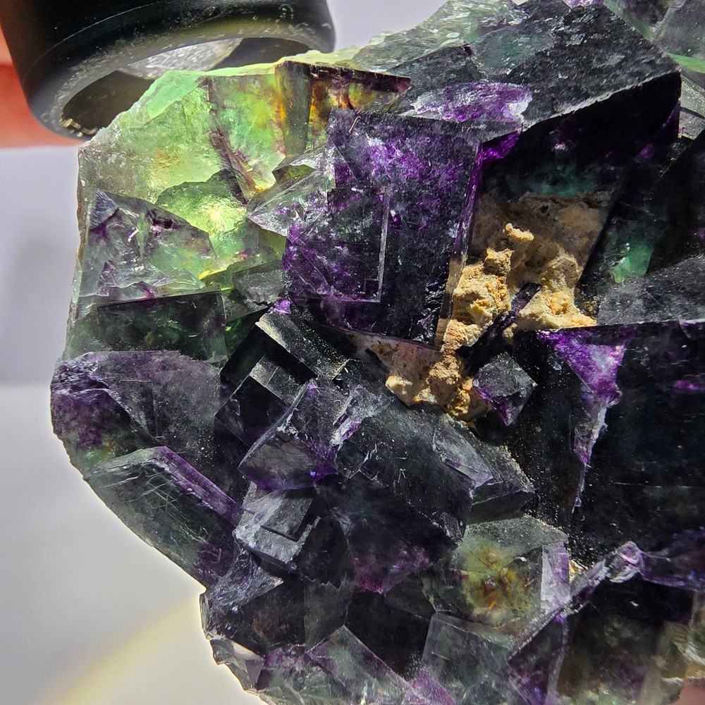 Phantom Fluorite Cube Specimen, green purple Okorusu, Namibia 76*63*22mm