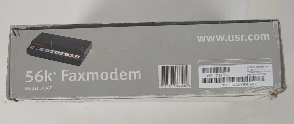 US Robotics 5686E External 56K FAX Modem V.92