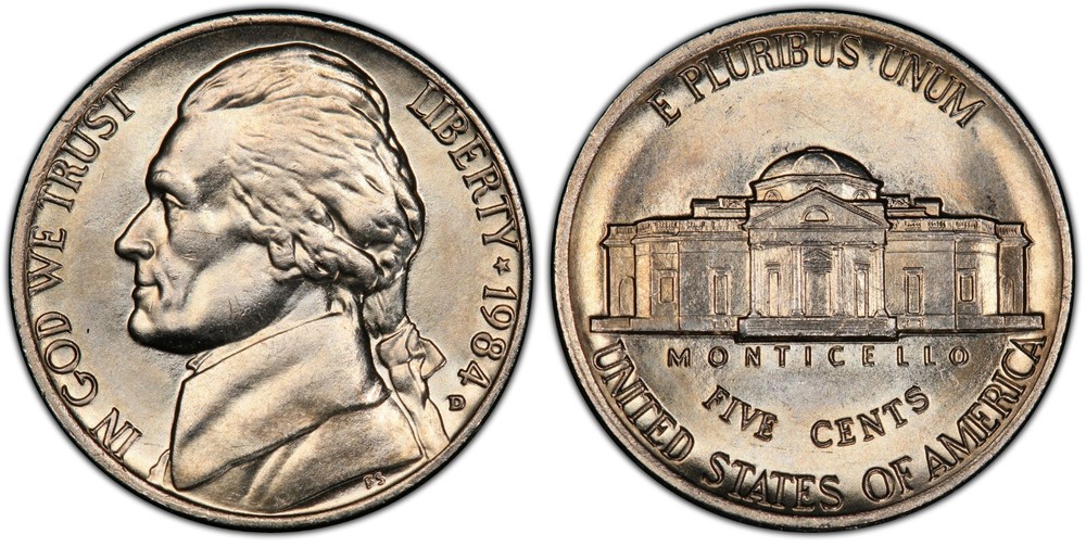 1984 D Thomas Jefferson Nickel Choice Uncirculated