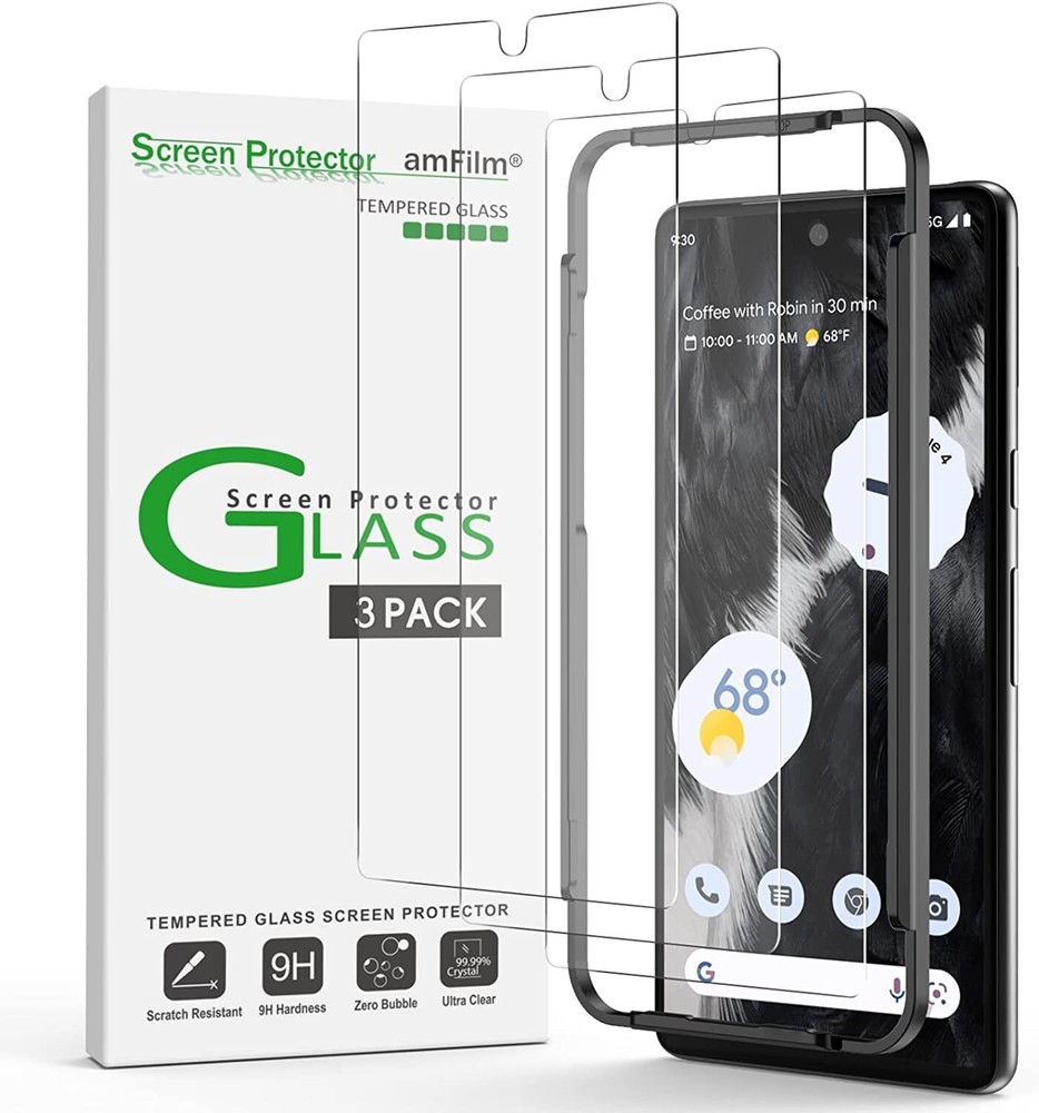 (3 pack) amFilm for Google Pixel 7- tempered glass screen protector