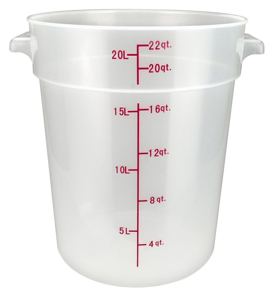 22qt Round Storage Container, Translucent, PP (6 Each)