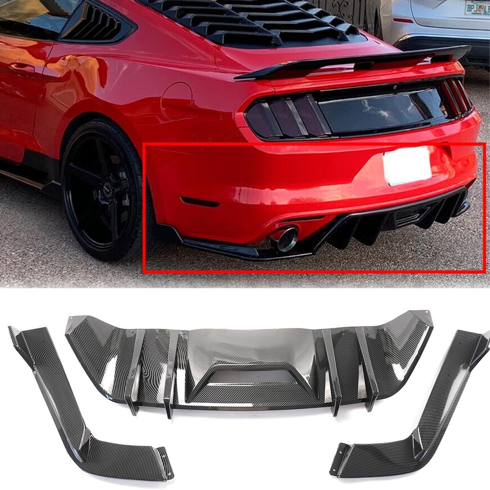 Rear Bumper Diffuser for Ford Mustang Style, Diffuser Lower Spoiler Splitter Lip