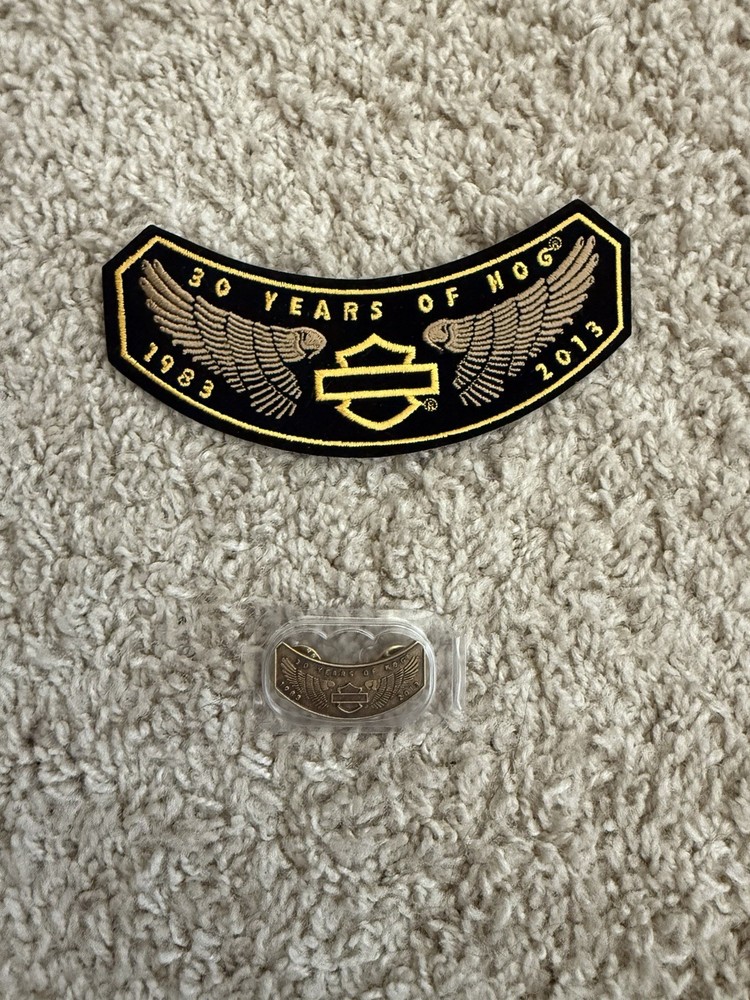 Harley Davidson HOG 2013 Rocker Pin & Patch Set