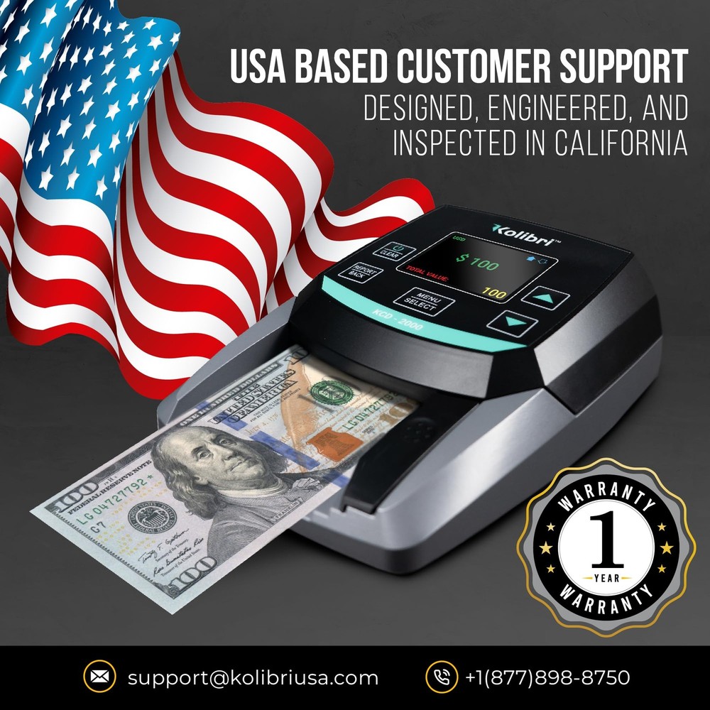 KCD-2000 Advanced Counterfeit Bill Detector | All-Orientation Counterfeit Det...