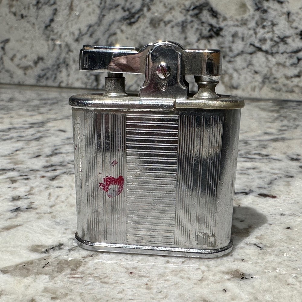 RONSON WHIRLWIND Silver Tone Vintage Lighter Initials G A Art Deco Design