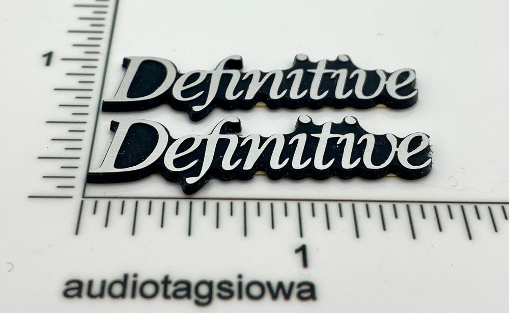 Definitive Technology Speaker Badge Logo Custom Pair Incised Silver/Black
