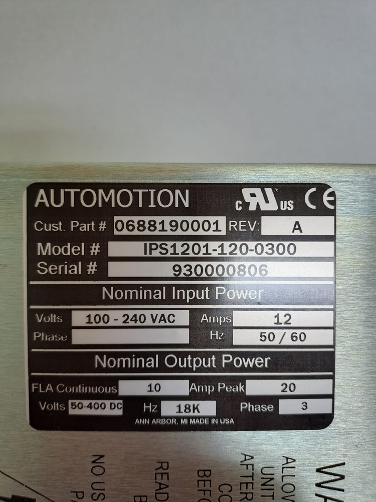 Agfa Avalon LF AUTOMOTION IPS1201-120-0300 CONTROLLER