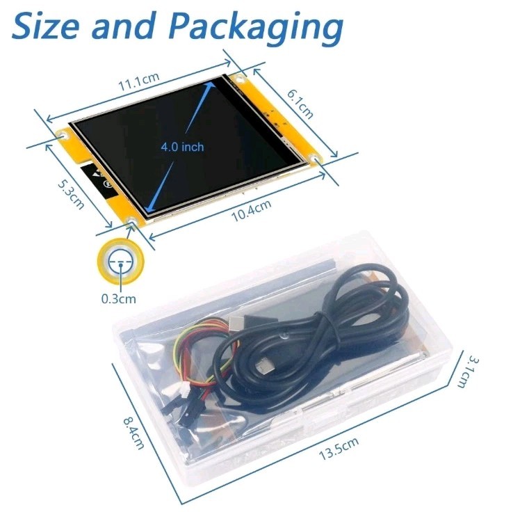 Freenove ESP32 4" Touchscreen Display LCD WiFi Bluetooth ST7796 LVGL Code Kit