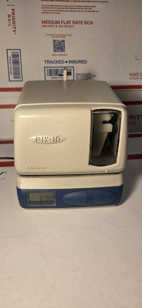 Amano PIX-10 Time Clock Recorder Employee Punch AC Adapter + Key!!