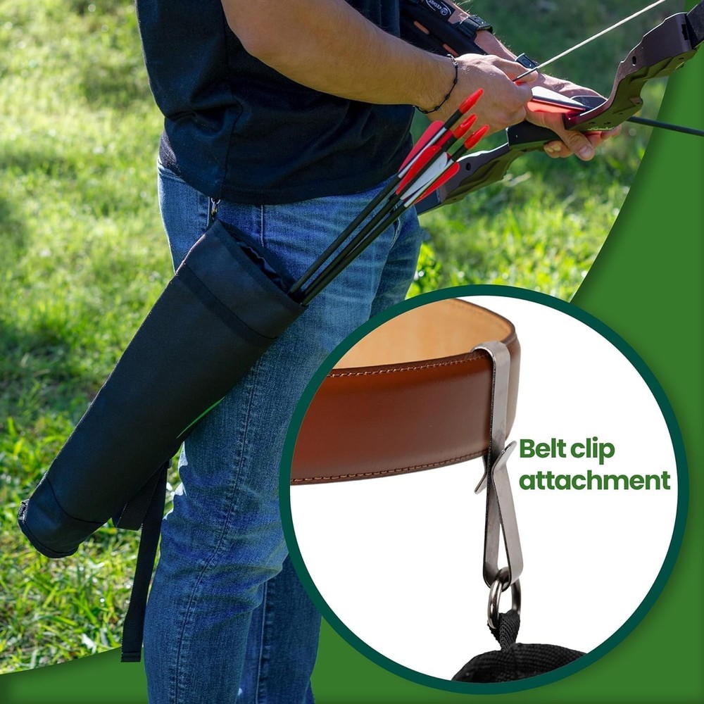 Compact Archery Quiver with Protective Bottom, Ideal for Hunters & Practitioners