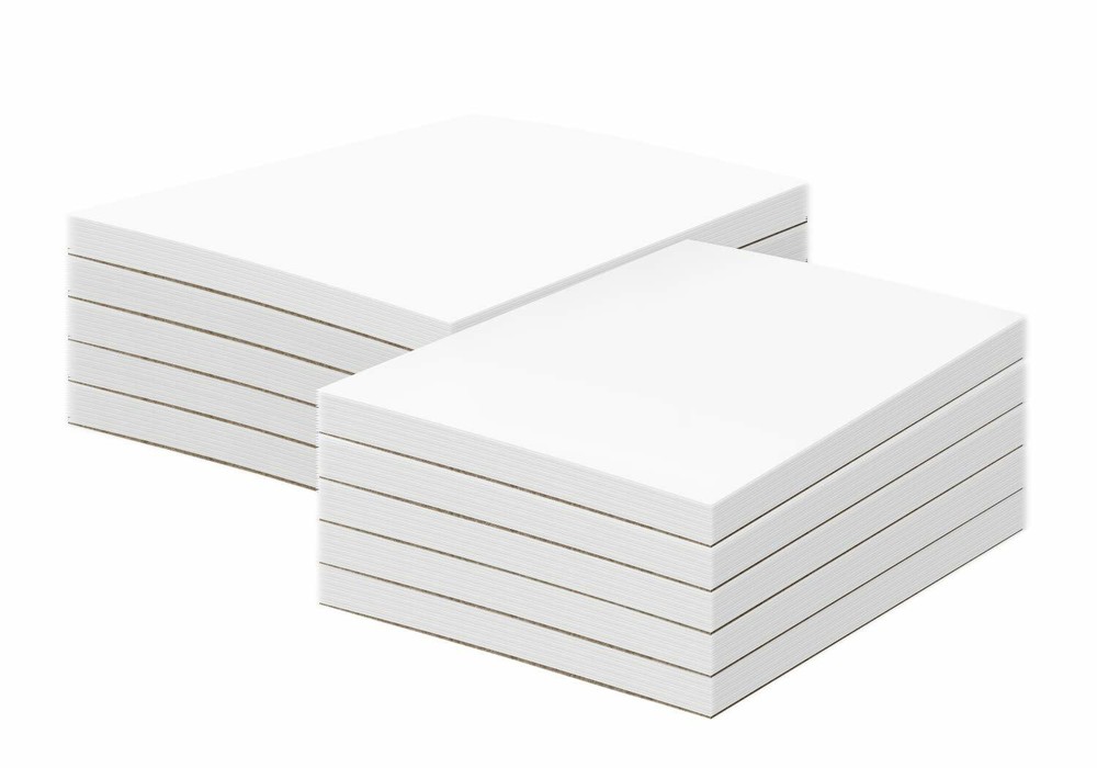 A5 White Memo Pads - Chipboard Backing - 50 Sheets Per Pad, 10 Pads Per Pack
