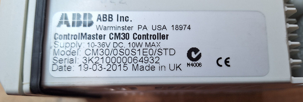 ABB CM30/0S0S1E0/STD ControlMaster CM30 Controller Used