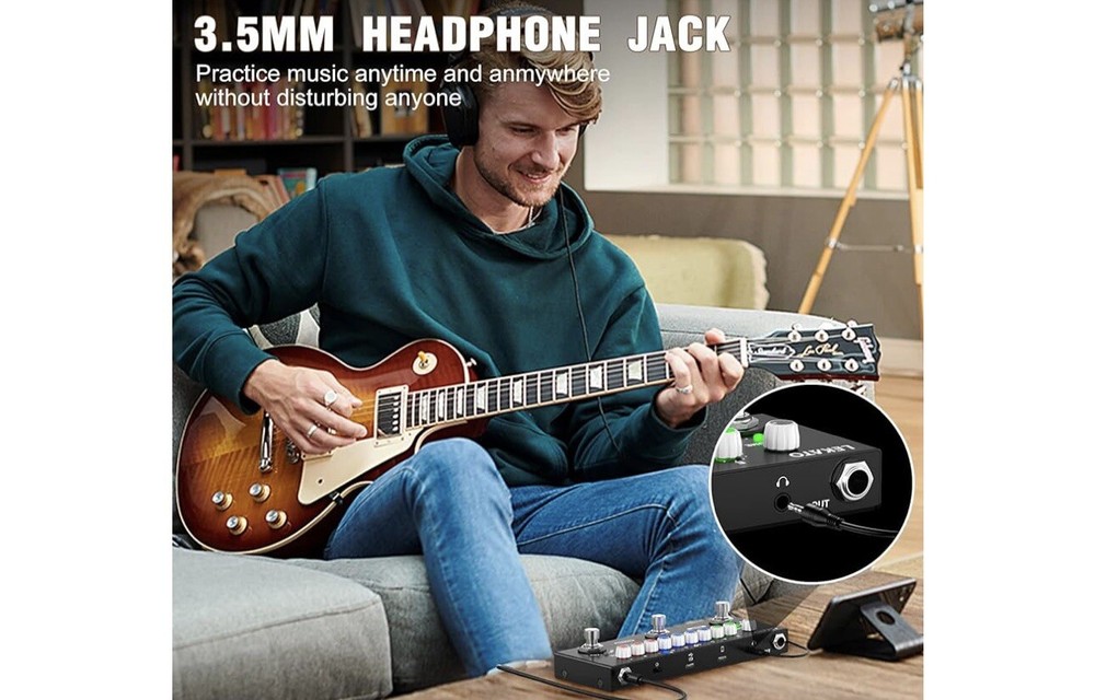 LEKATO Multi Effects Guitar Pedal, with IR Loading 9 AMP Models