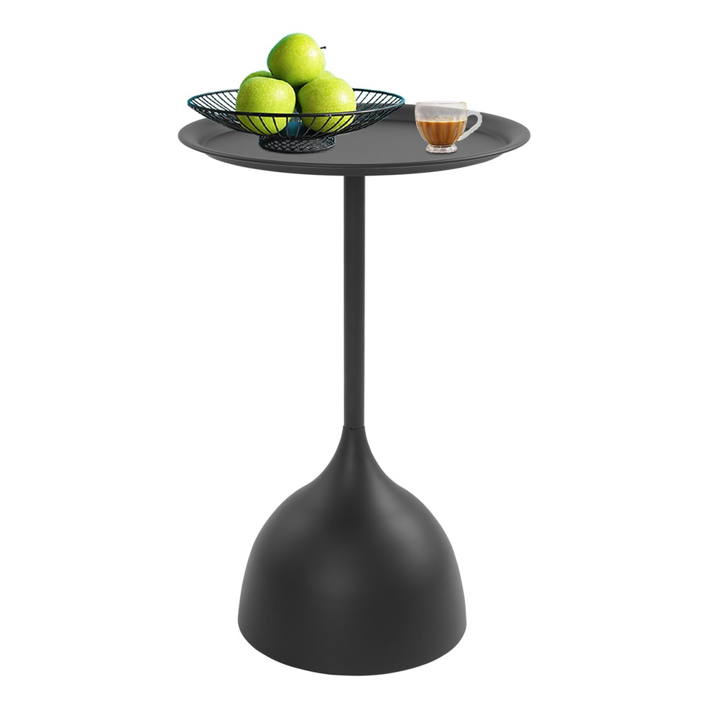 Modern Side End Table Round Side Table Freestanding Living Room Side Table Black