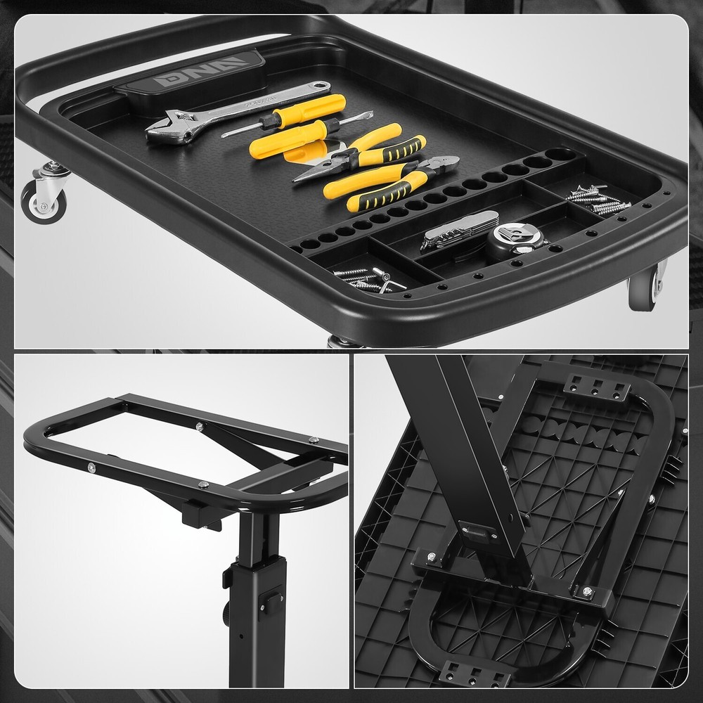 2-In-1 Sturdy Durable Adjustable Storage Working Table w/ 360° Rolling Casters