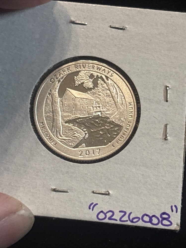 2017-s silver proof quarter Ozark Riverways ATB “0226008” Silver 25C