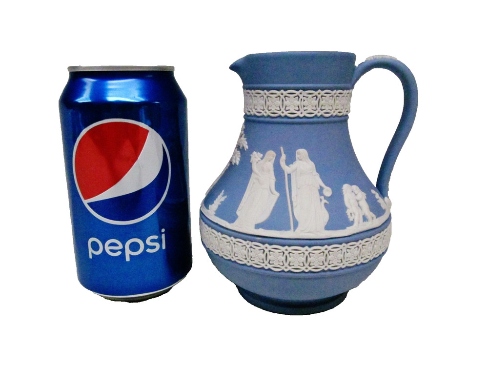 Wedgewood Blue Jasperware Small Pitcher. 5 1/8" Height