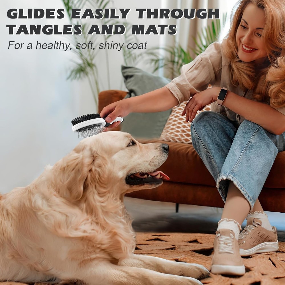 2PCS Double-Sided Pet Grooming Tools | Effortless Shedding Control for All Pets