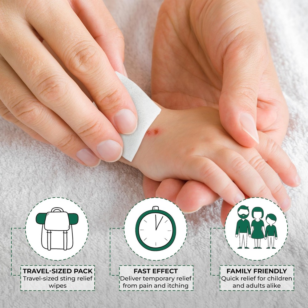 First Aid Sting Relief Wipes 100 Count Ever Ready