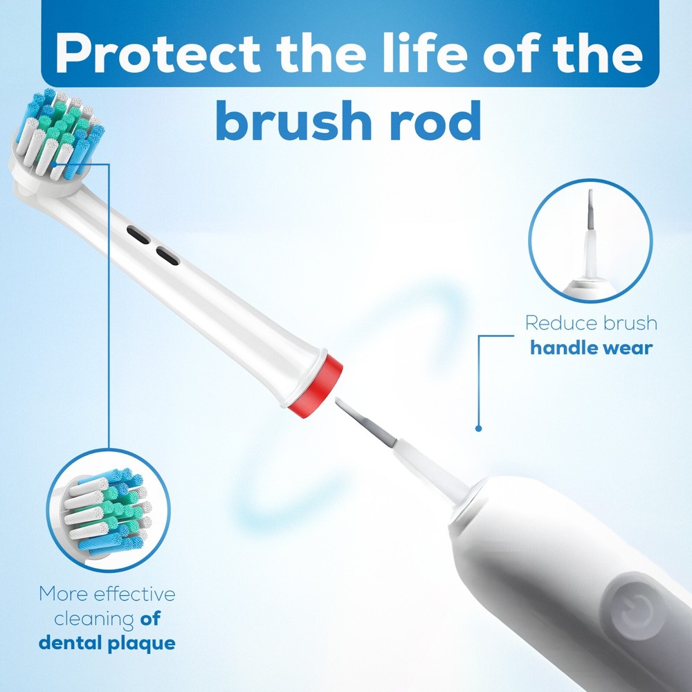 ✅ 8 pcs Replacement Toothbrush Heads Compatible with Oral-B + 4 covers!