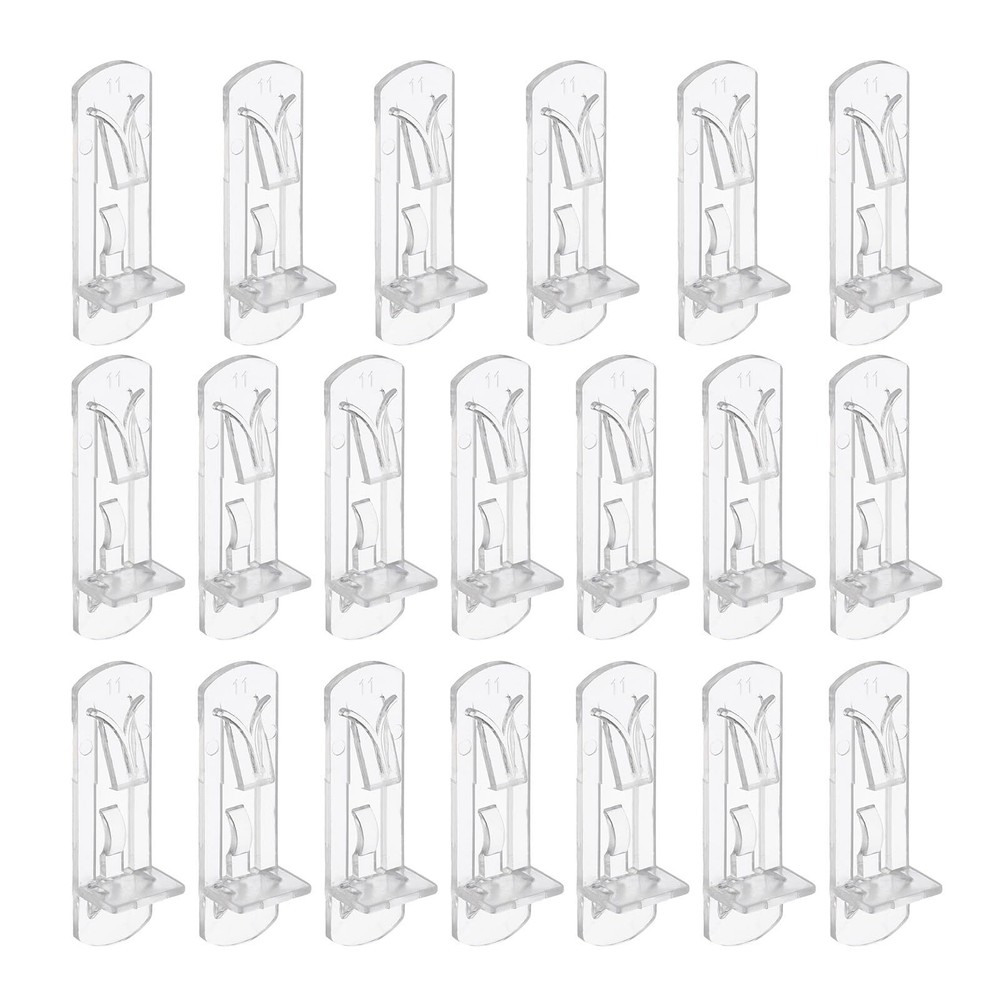 Locking Shelf Support Pegs 20 Pcs Plastic Cabinet Shelf Pins Clear Self-Locki...