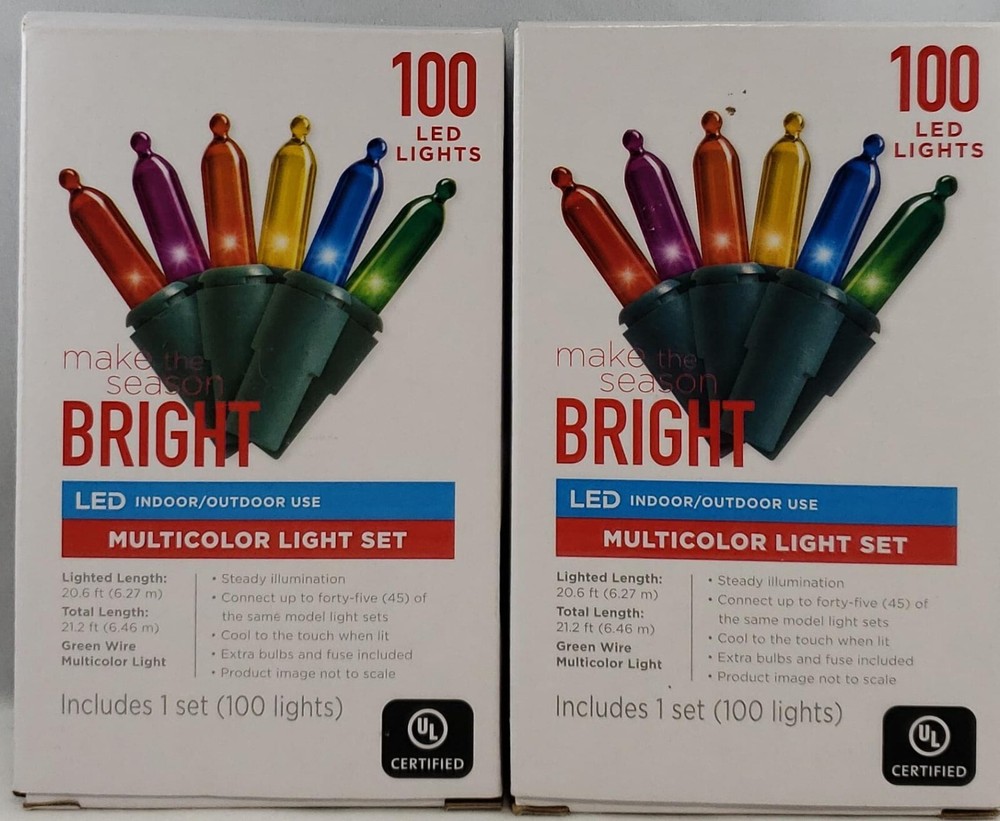 100 Count Make the Season Bright LED Multicolor Christmas String Light