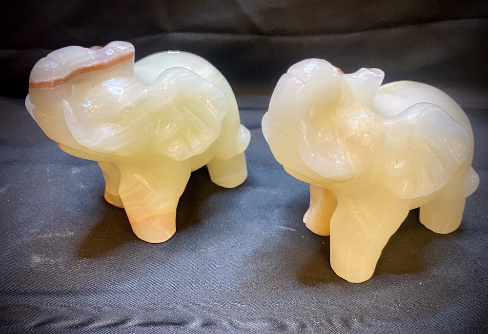 Afghan Jade Lucky Elephants - 1 Pair