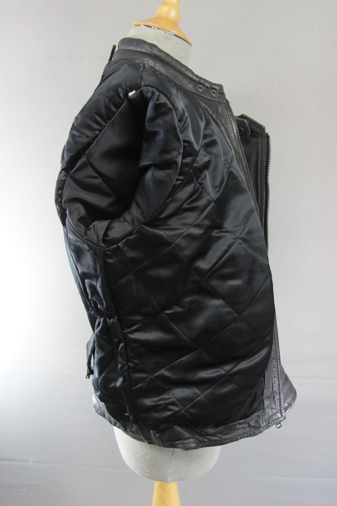 CLASSIC BLACK DYNAMIC LEATHERS BIKER JACKET SIZE 12