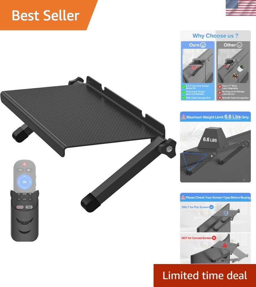 13 Inch Wide Platform TV Top Shelfs - Adjustable Cable Box Shelf for Wall Mounte