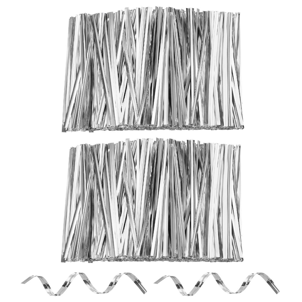 1,600pcs for 4\" Reusable Bread Closure Bags Silver