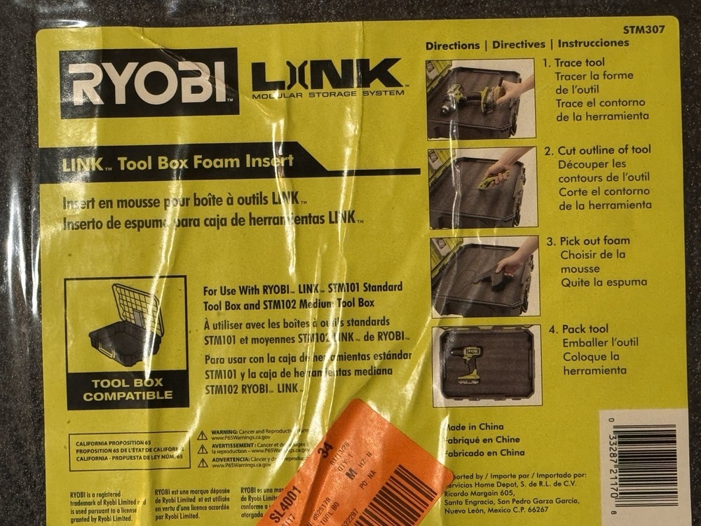 Ryobi -- LINK Tool BoxFoam Insert