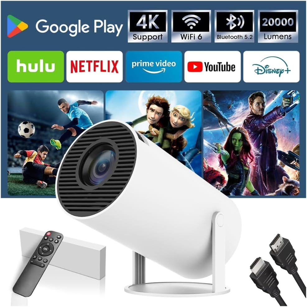 Mini Projector with Wifi & Bluetooth, 2025 Upgraded Portable Projector , 1080P