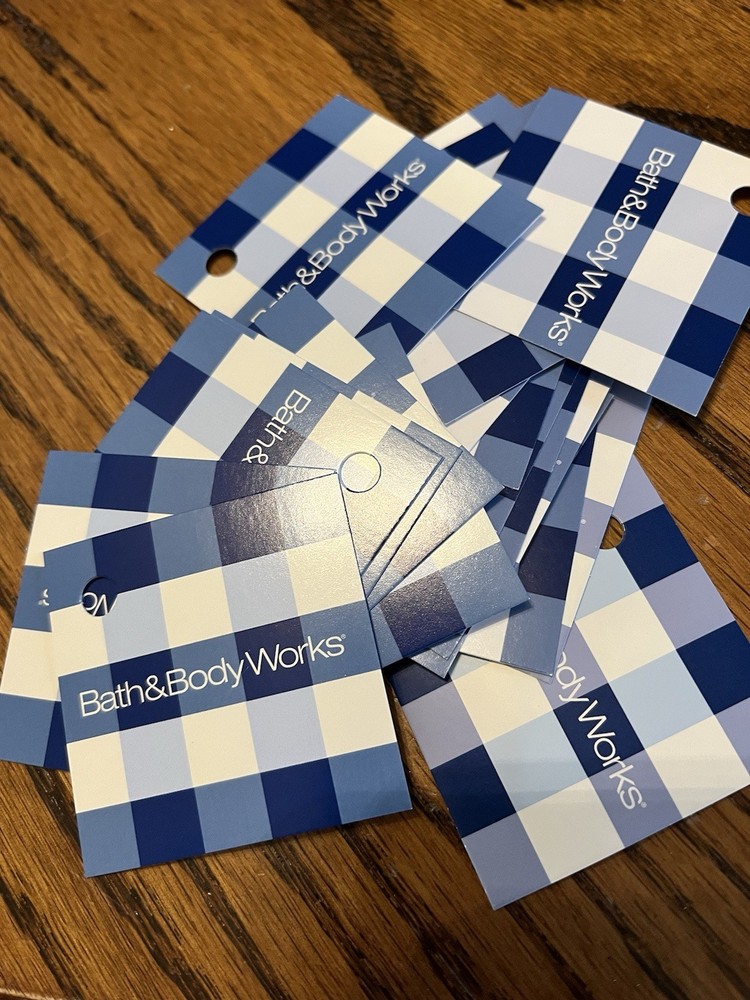 New 25 Bath & Bodyworks Blue Gift Tag