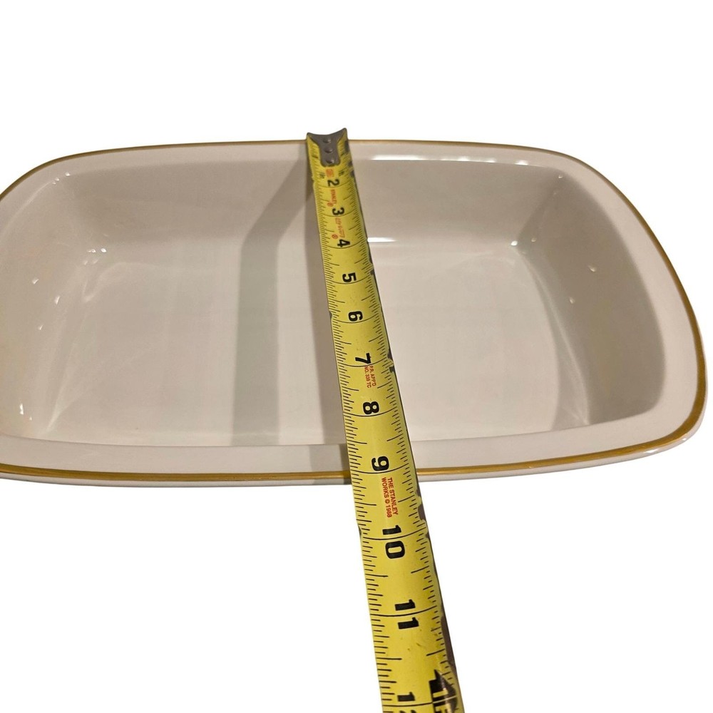 LENOX Eternal Bakeware Ivory Gold Trim Rectangular Bake Roasting Dish