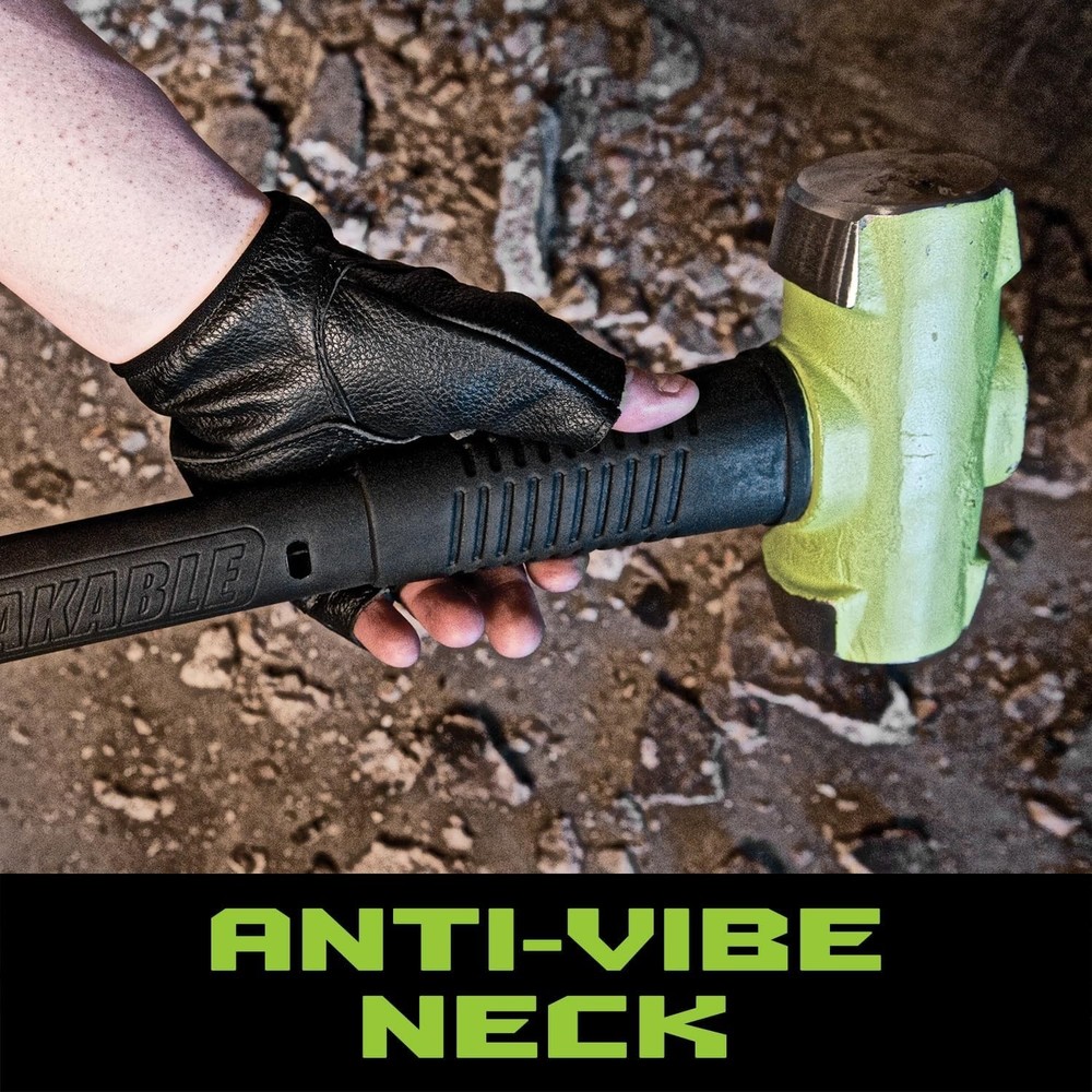 Robust 12 Inch Sledge Hammer with Vulcanized Rubber Handle for Secure Hold