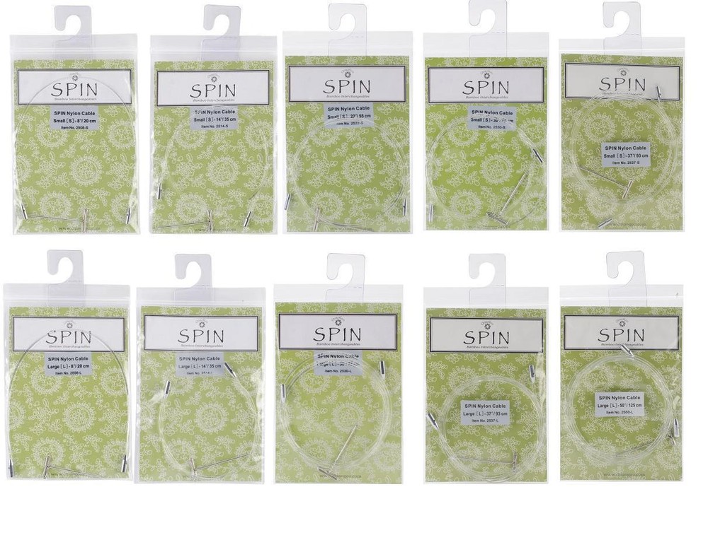 ChiaoGoo Spin Nylon Interchangeable Cables - Larger or Small