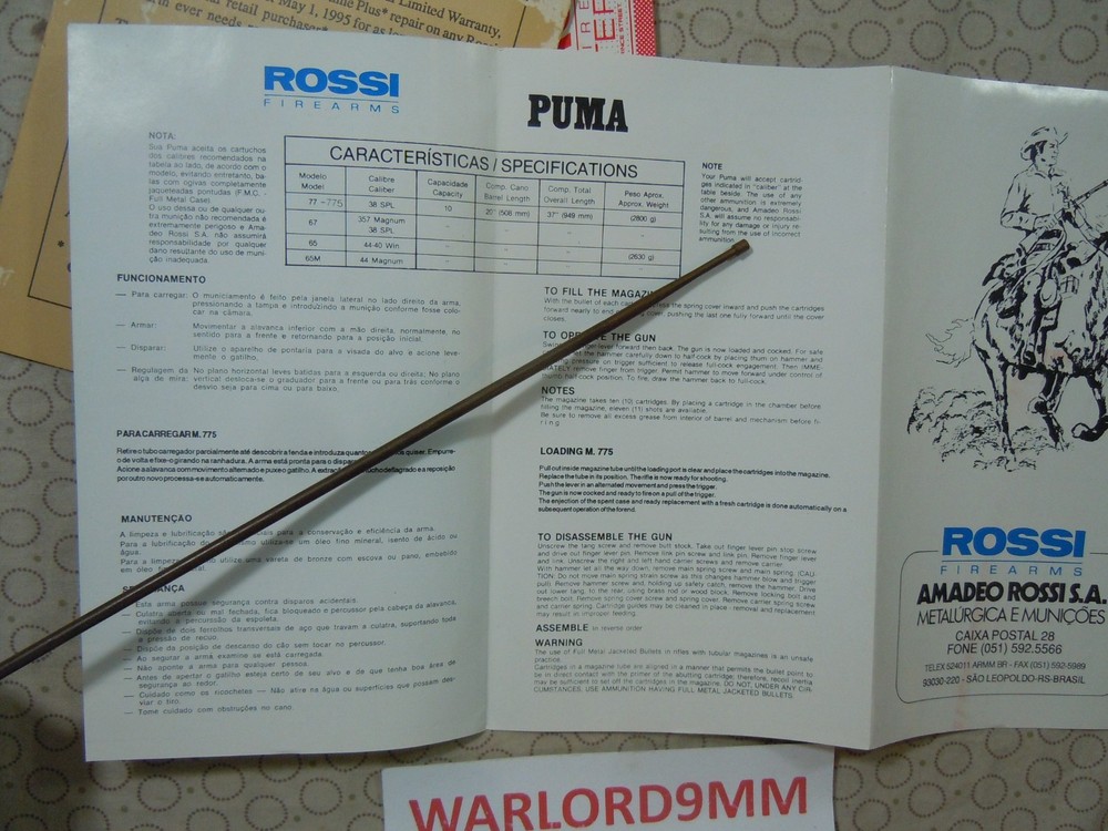 ROSSI PUMA MANUAL.