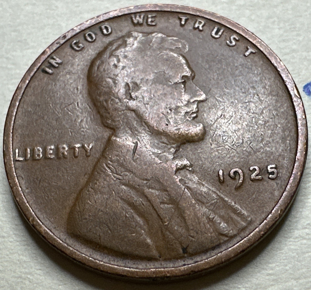 1925 1C BN Lincoln Cent WHEAT PENNY 2008X