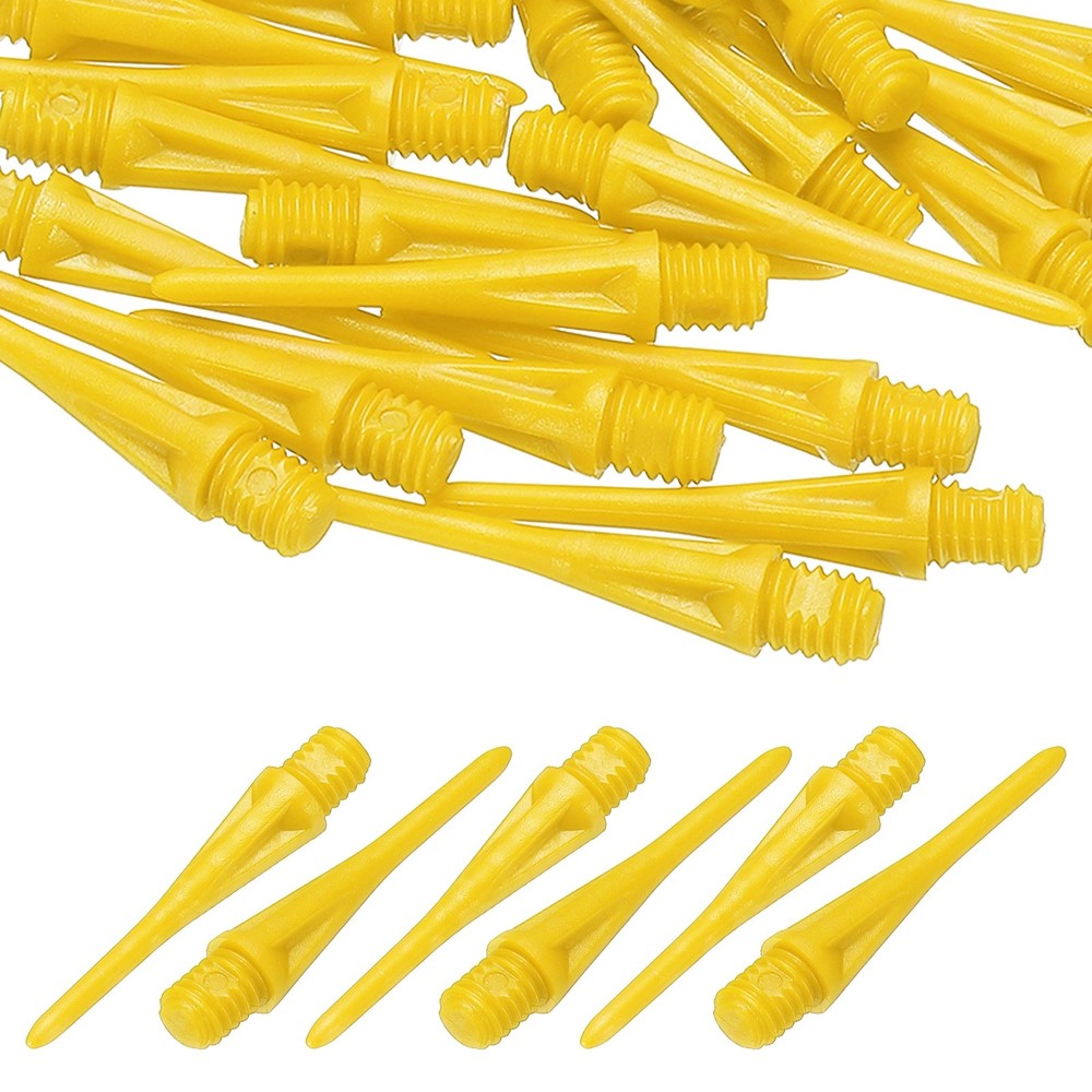 Plastic Dart Tips, 2BA Thread Soft Tip Dart Accessories 30 Pack & Yellow