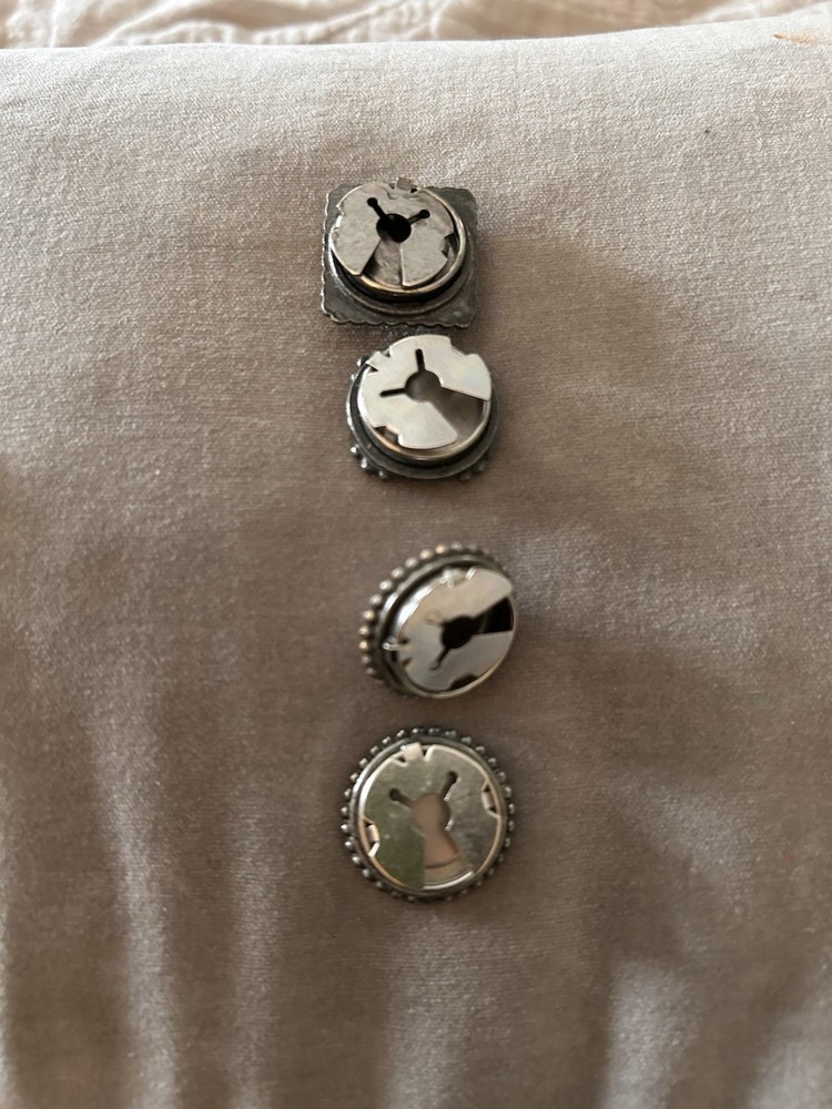 Vintage Set Of 6 Button Covers Various Patterns And Sizes