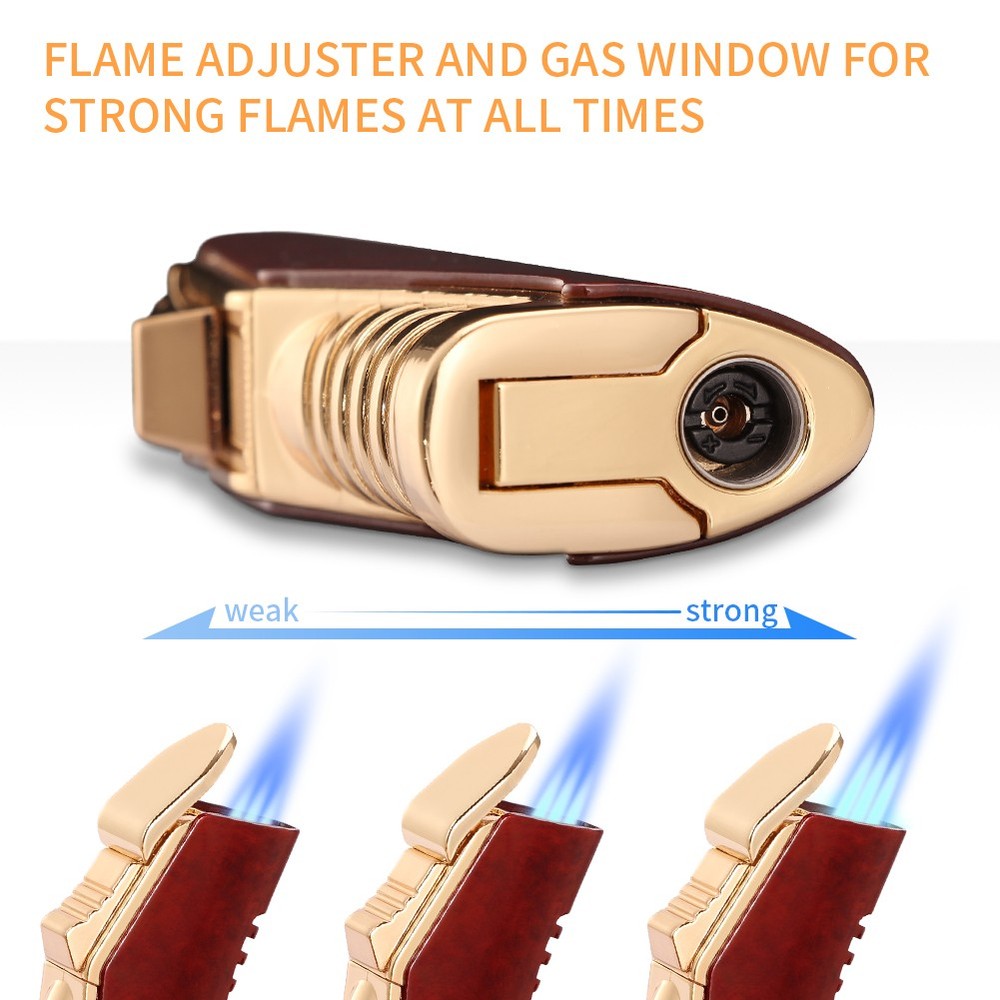 Galiner 3 Jet Torch Flame Cigar Lighter With Punch Adjustable Windproof Gift Box