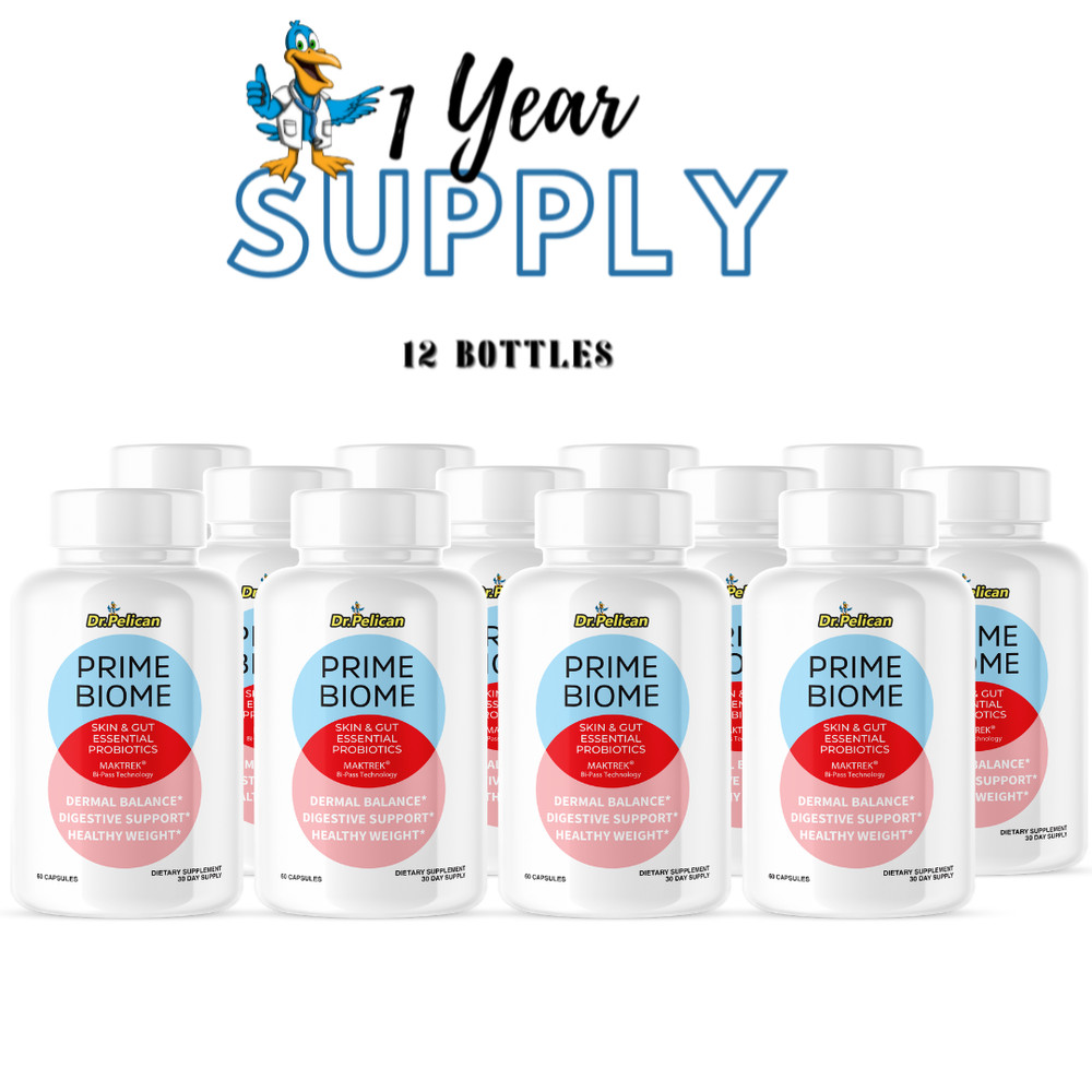 Prime Biome- Digestive Support- 12 Bottles- 720 Capsules