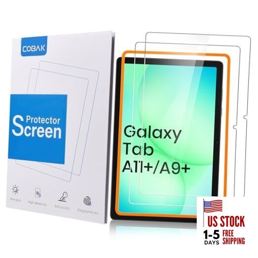 2-Pack Tempered Glass Screen Protector for Samsung Galaxy Tab A11 Aid Tool