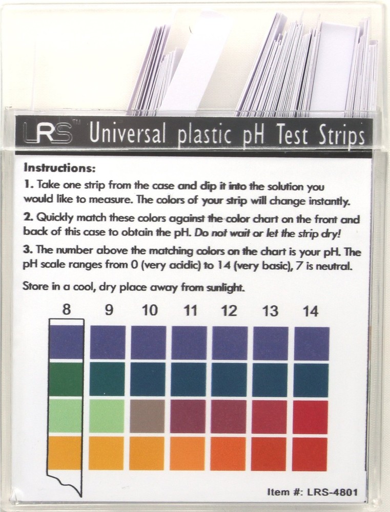 Plastic pH Test Strips, Universal Application pH 0-14, 100 Strips | for