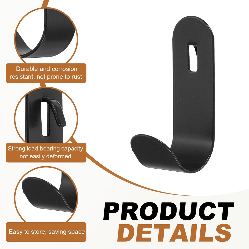 20Pcs PegBoard Hooks, 2" U Shape Study Peg Hooks for Wall Organizer, Black