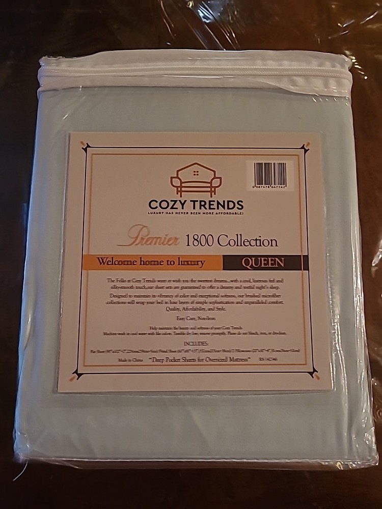 4 Pc Sheet Set Blue Glass Color