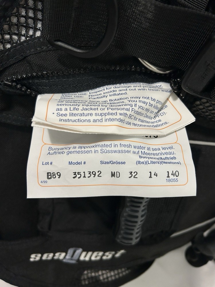 SeaQuest Pro QD BCD Size Medium