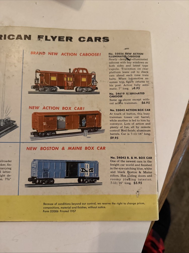 American Flyer Gilbert 1957 Catalog